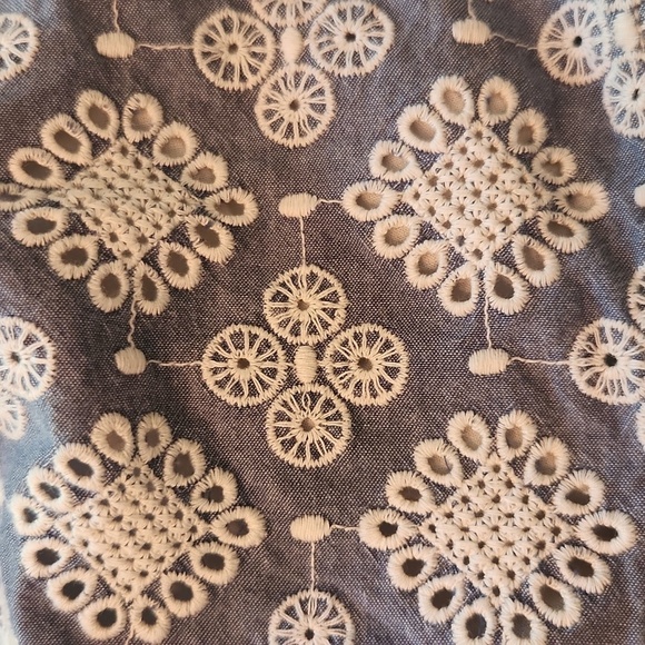 Peek Denim Jean Embordiered Skirt Large 8 - Picture 5 of 8